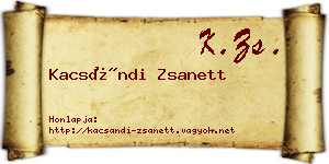 Kacsándi Zsanett névjegykártya