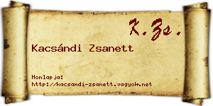 Kacsándi Zsanett névjegykártya